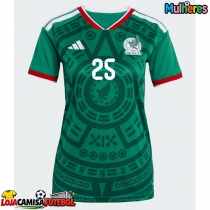 Camisa de Futebol México Roberto Alvarado #25 Equipamento Principal Mulheres Mundo 2026 Manga Curta